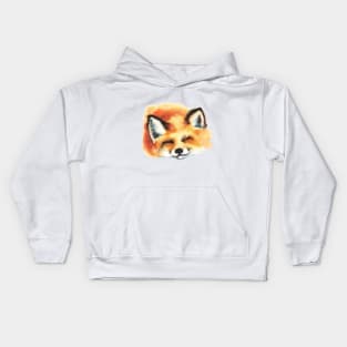 Portrait of a sleeping cute fox Kids Hoodie